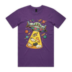 UFO Cat Abduction Men's AS Colour T-shirt Purple Mens T-shirt animal Printed In Australia Sci Fi