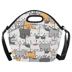 Cat Hello - Neoprene Lunch Bag One Size Neoprene Lunch Bag Printed Offshore