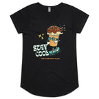 Stay Cool, Ice Cream - Womens Scoop Neck T-Shirt Black Womens Scoop Neck T-shirt Printed In Australia Summer