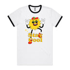 Stay Cool - Staple Ringer Tee White Black Ringer T-Shirt Printed In Australia