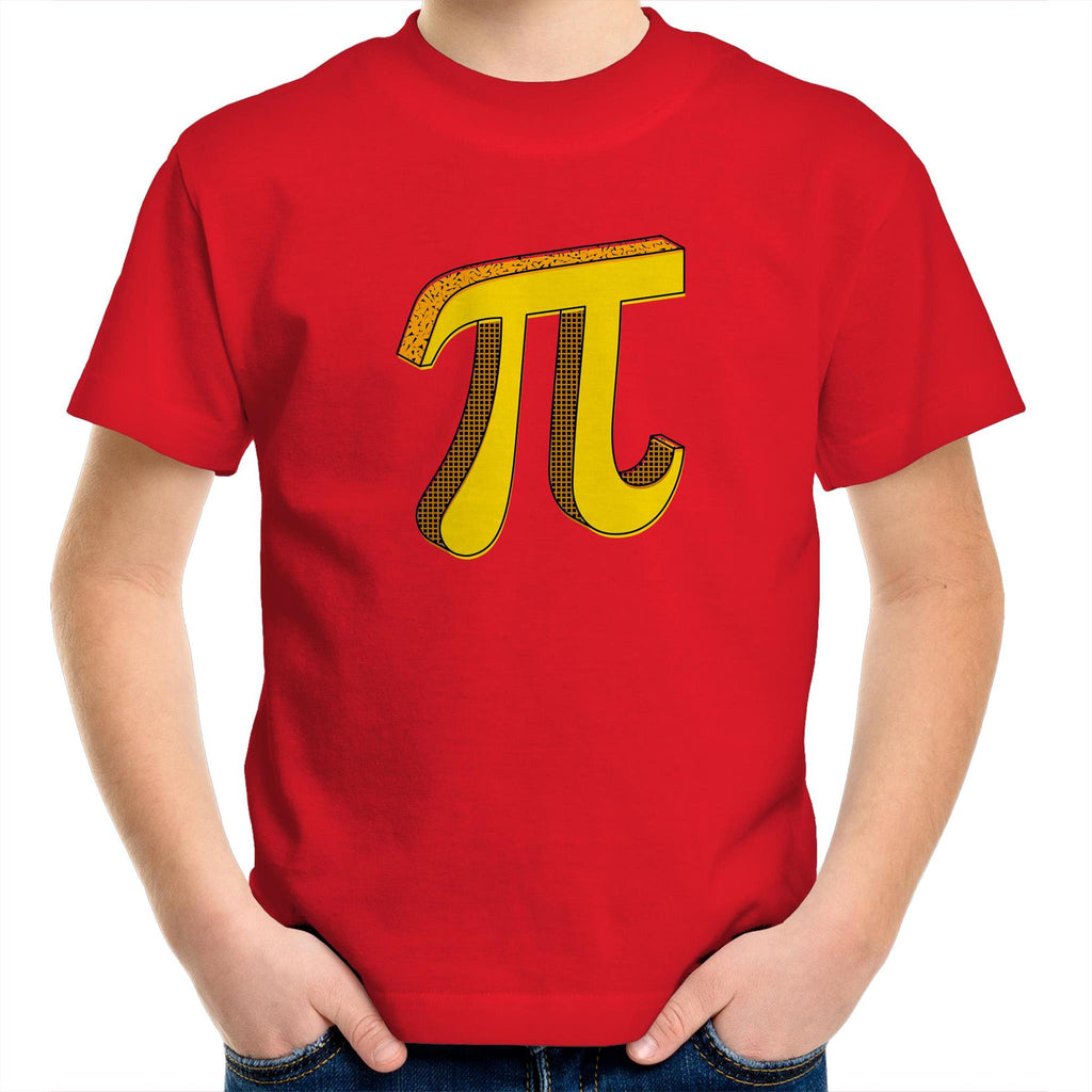 Pi - Kids Youth T-Shirt Red Kids Youth T-shirt Printed In Australia Science