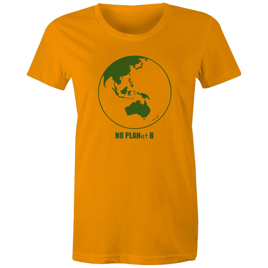 No Planet B, Earth - Womens T-shirt Orange Womens T-shirt Environment Printed In Australia