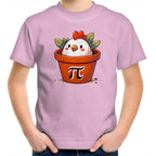 Chicken Pot Pi - Kids Youth T-Shirt Pink Kids Youth T-shirt animal Maths Printed In Australia