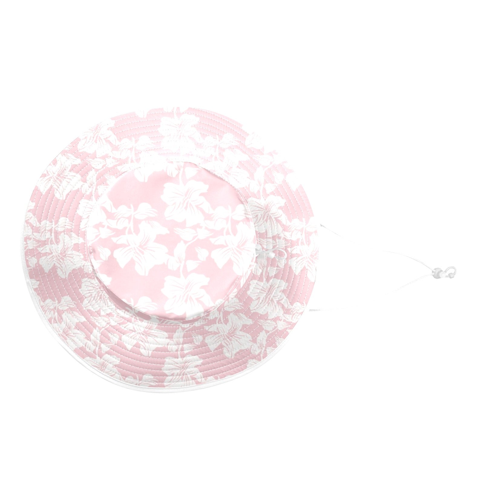 Pink Hawaiian Floral Wide Brim Bucket Hat Wide Brim Bucket Hat Plants Printed Offshore
