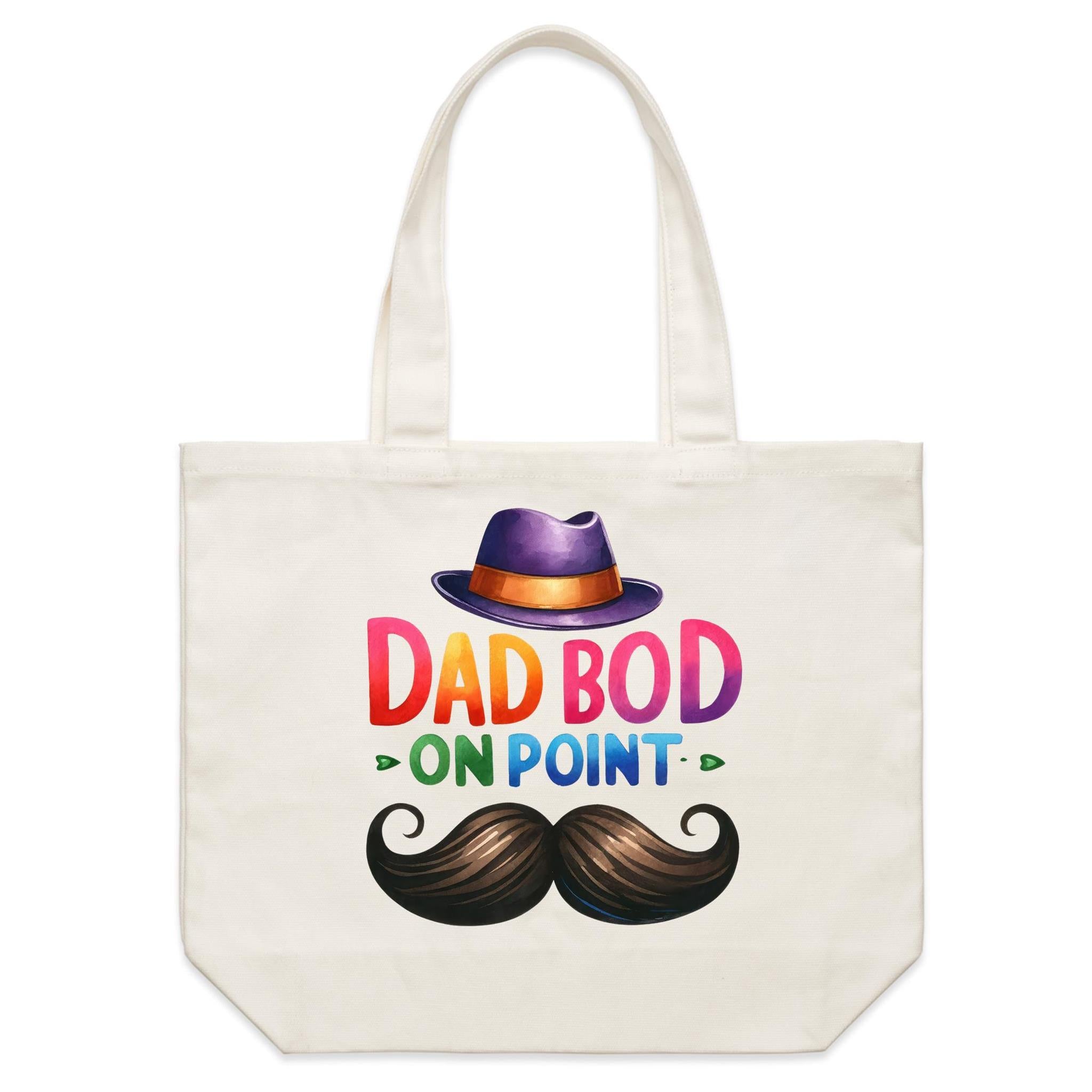 Dad Bod On Point - Shoulder Canvas Tote Bag Default Title Large Tote Bag Dad Printed In Australia