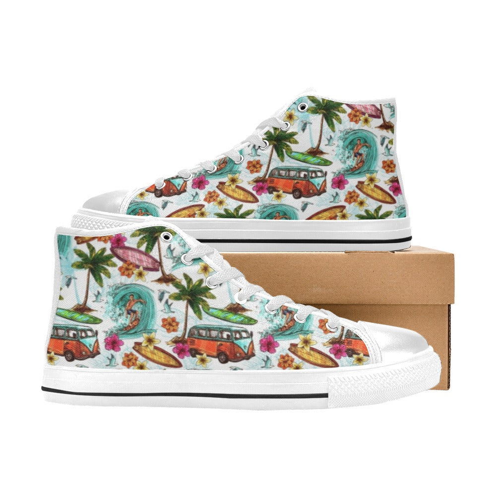 Surfing Safari Kids High Top Canvas Shoes Kids High Top Canvas Shoes Printed Offshore Surf
