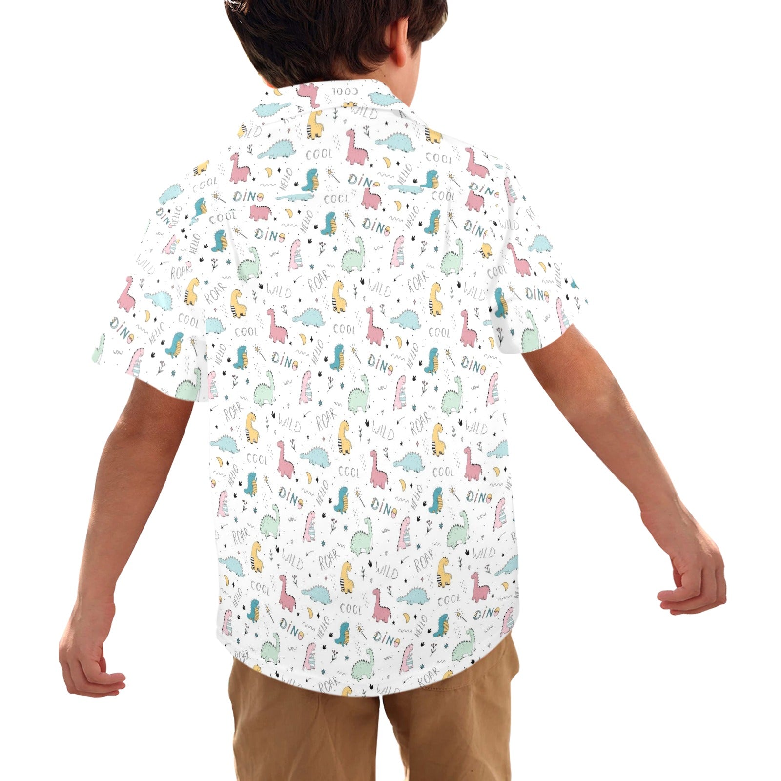 Quirky Dinosaurs Junior Kids Hawaiian Shirt
