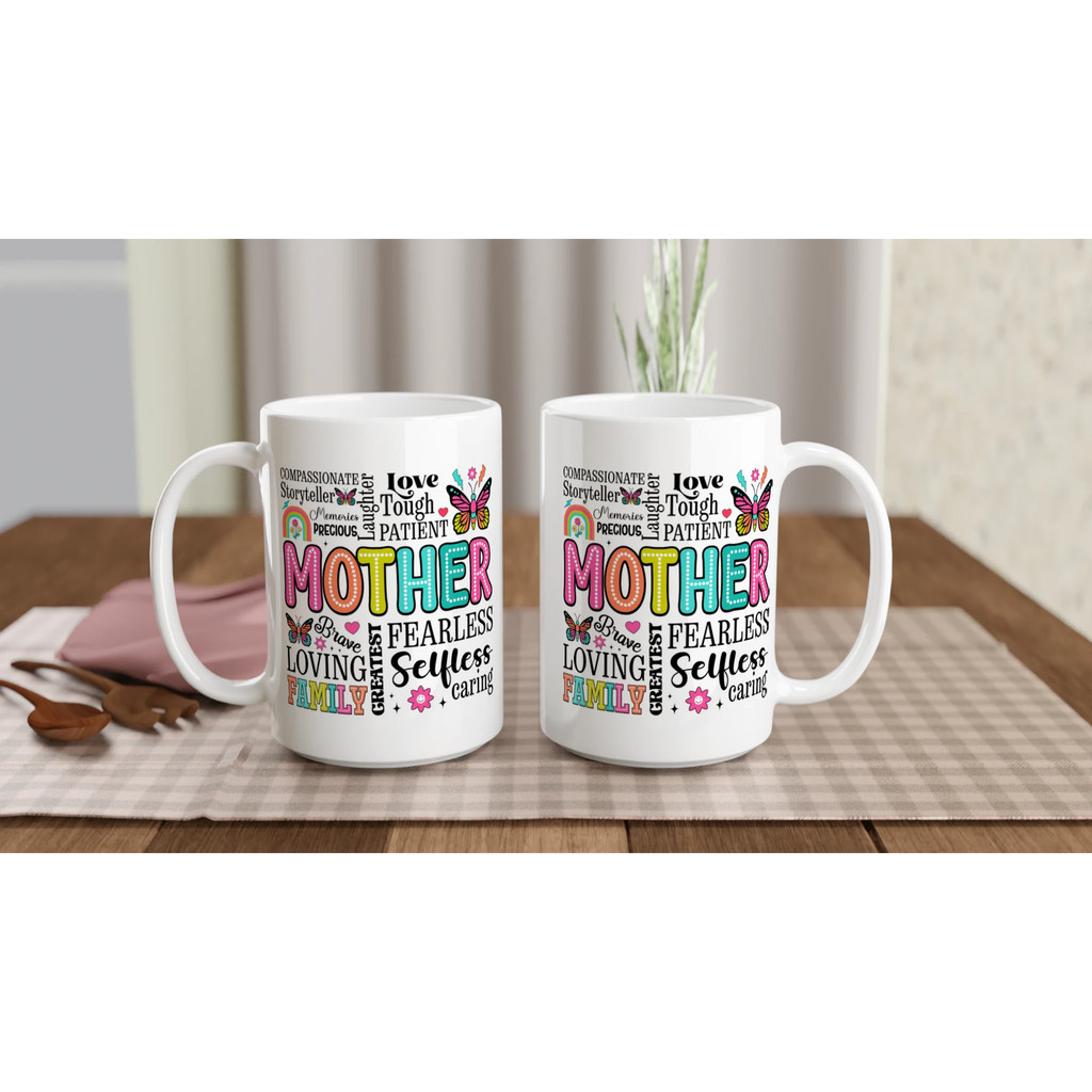Mother Word Cloud - White 15oz Ceramic Mug 15oz Mug Globally Fulfilled Mum