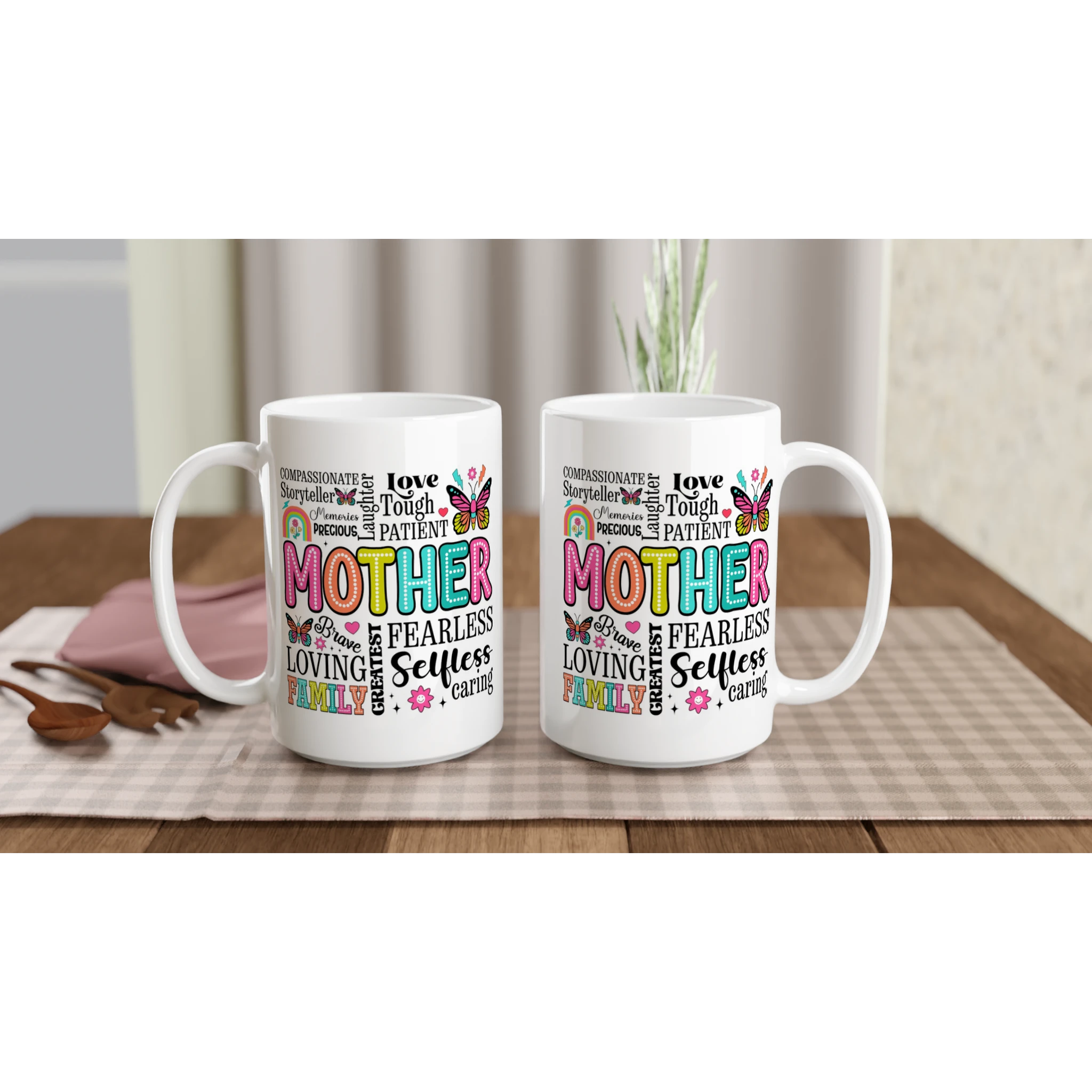 Mother Word Cloud - White 15oz Ceramic Mug 15oz Mug Globally Fulfilled Mum