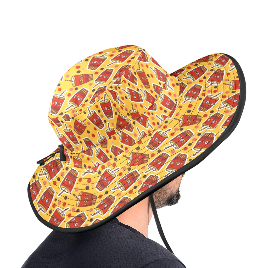 Cola Wide Brim Bucket Hat Wide Brim Bucket Hat Food Printed Offshore