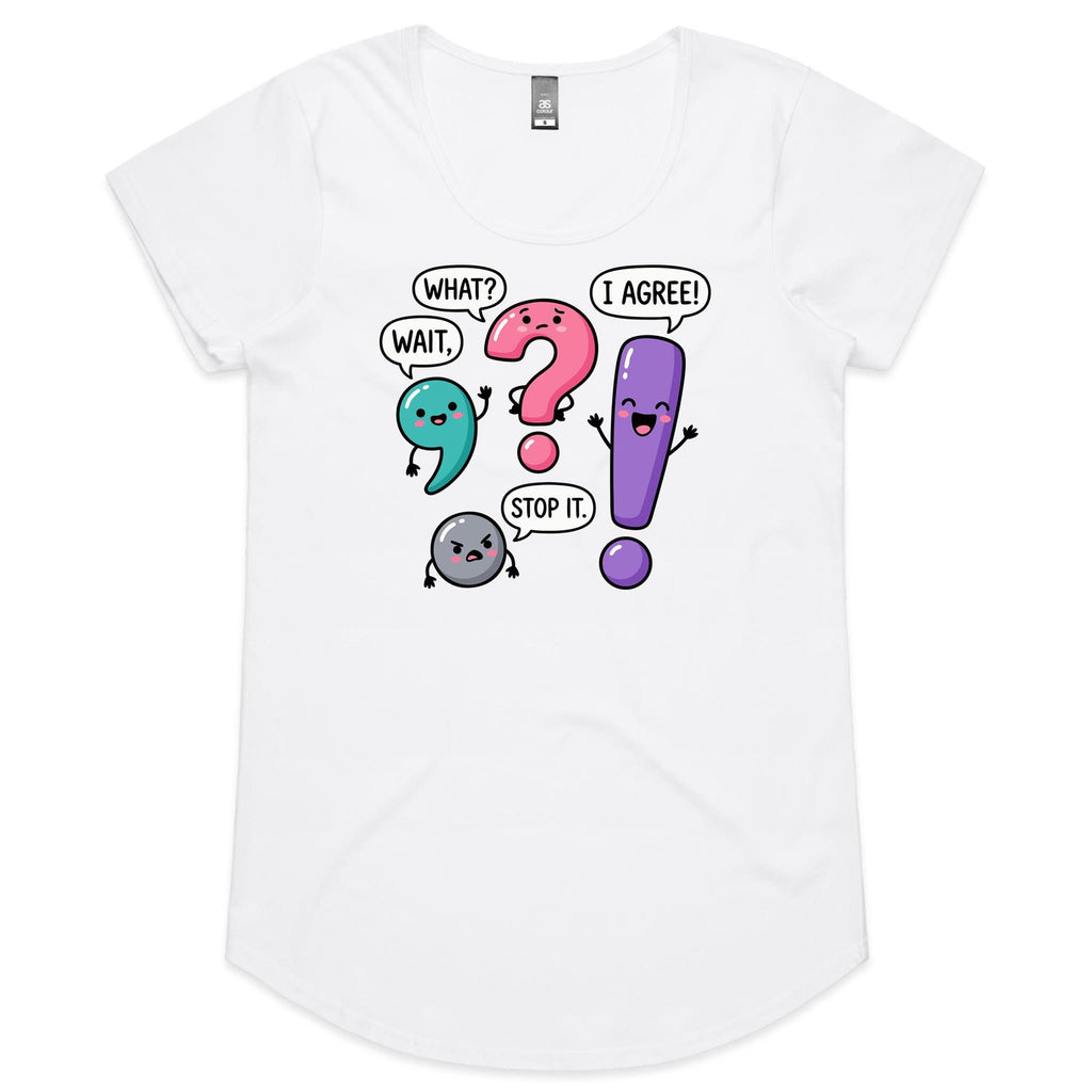 Funny Punctuation Women's AS Colour Scoop Neck T-Shirt
