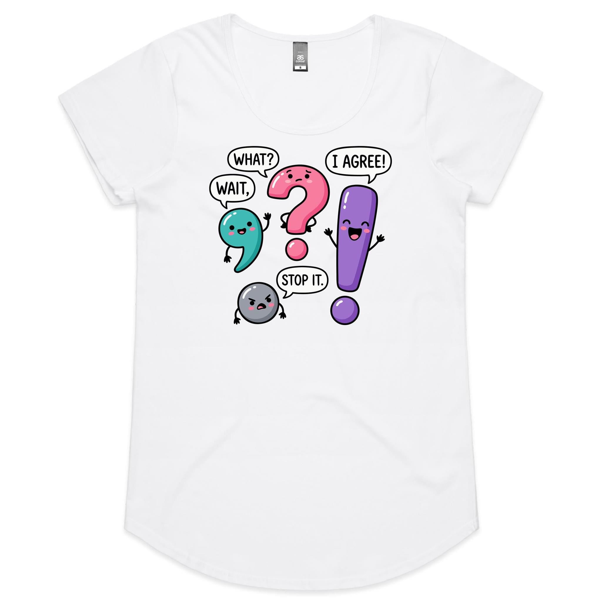 Funny Punctuation Women's AS Colour Scoop Neck T-Shirt