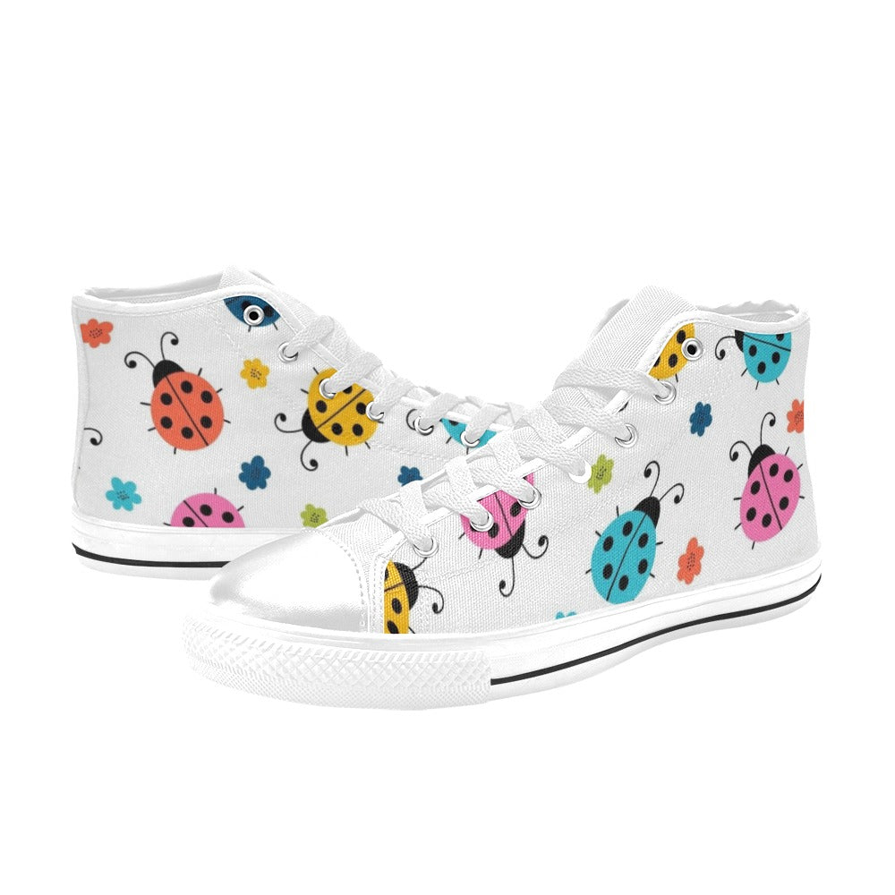 Ladybugs - Women's High Top Canvas Shoes