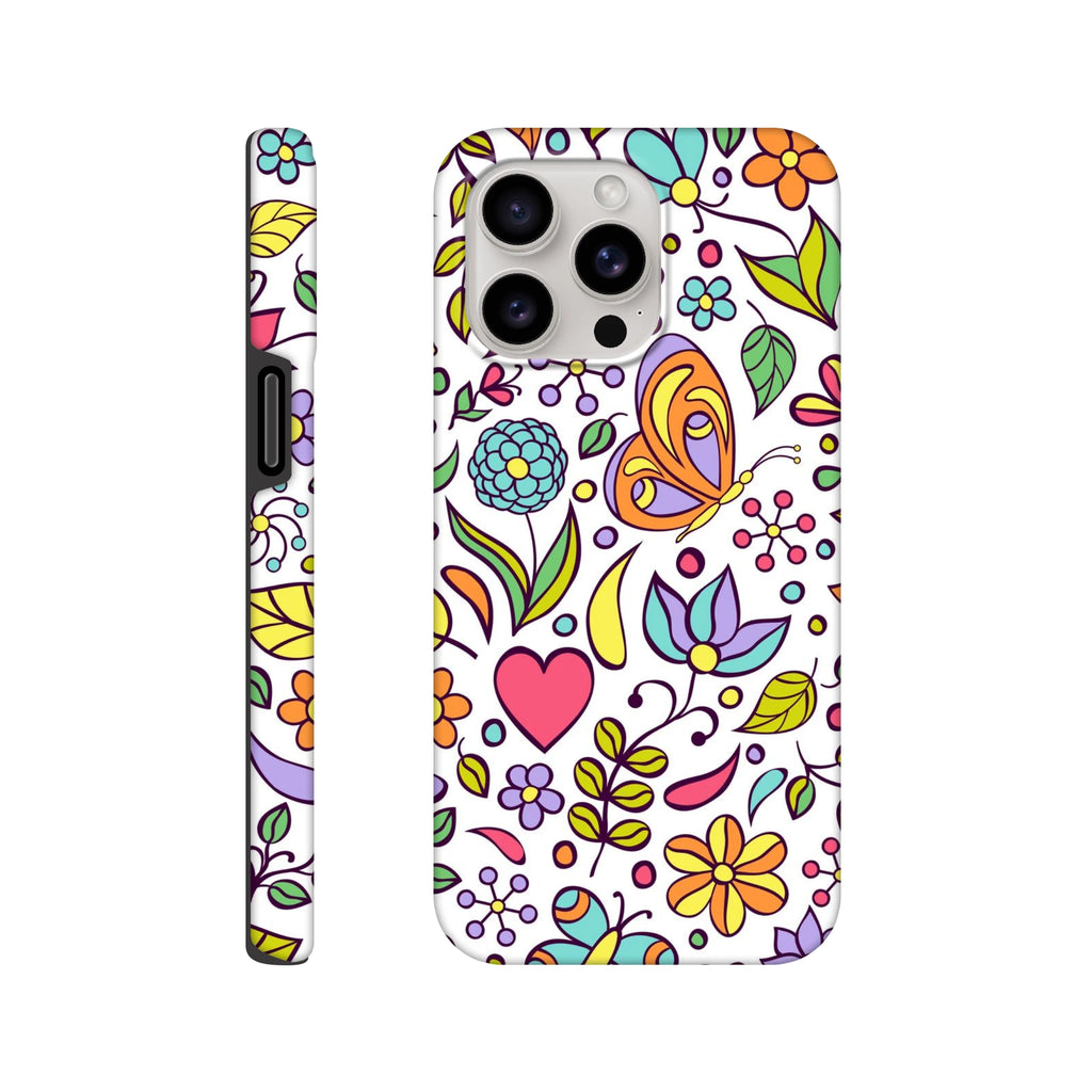 Quirky Butterfly Flowers - Apple iPhone Tough case iPhone 15 Pro Max iPhone Tough Case animal Globally Fulfilled