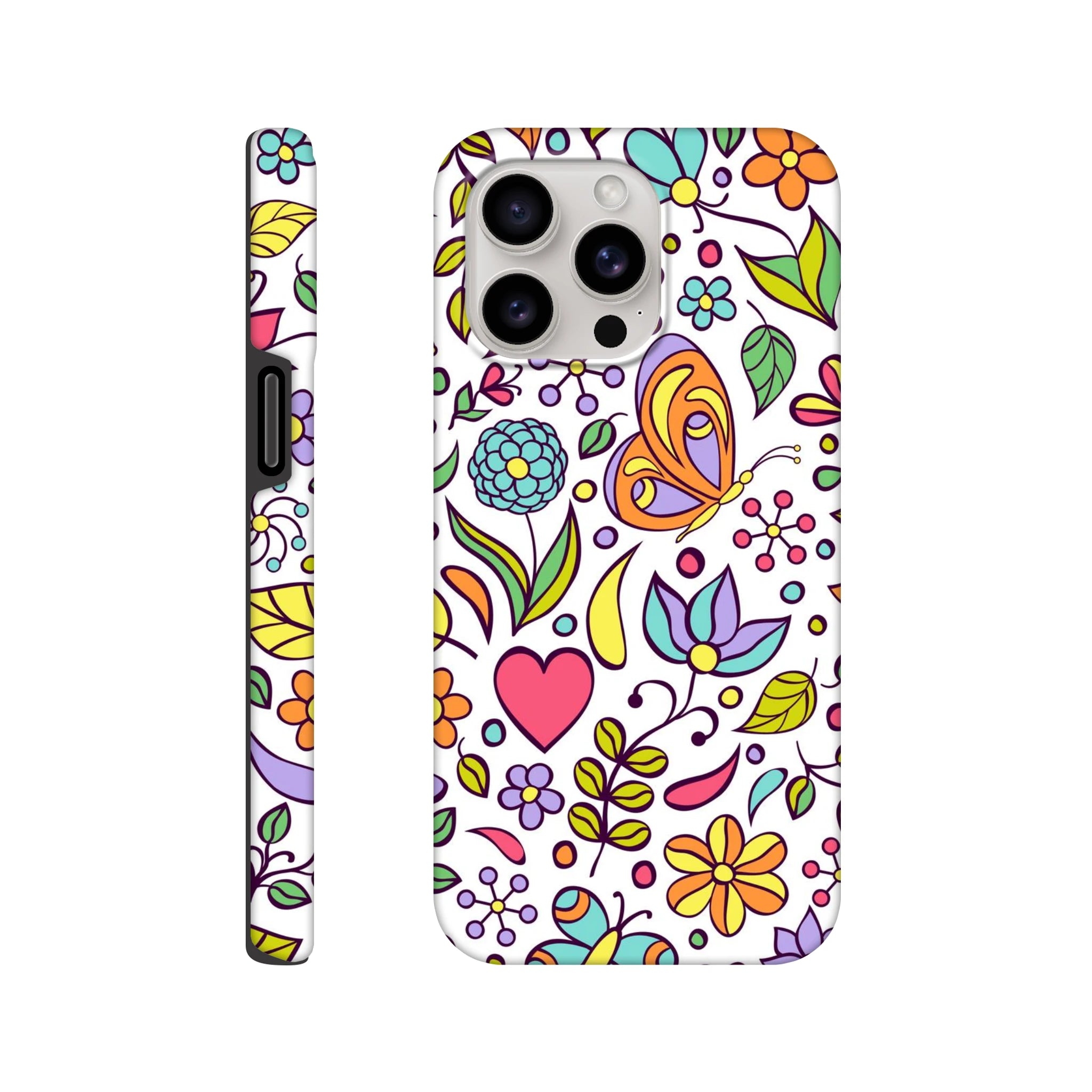 Quirky Butterfly Flowers - Apple iPhone Tough case iPhone 15 Pro Max iPhone Tough Case animal Globally Fulfilled