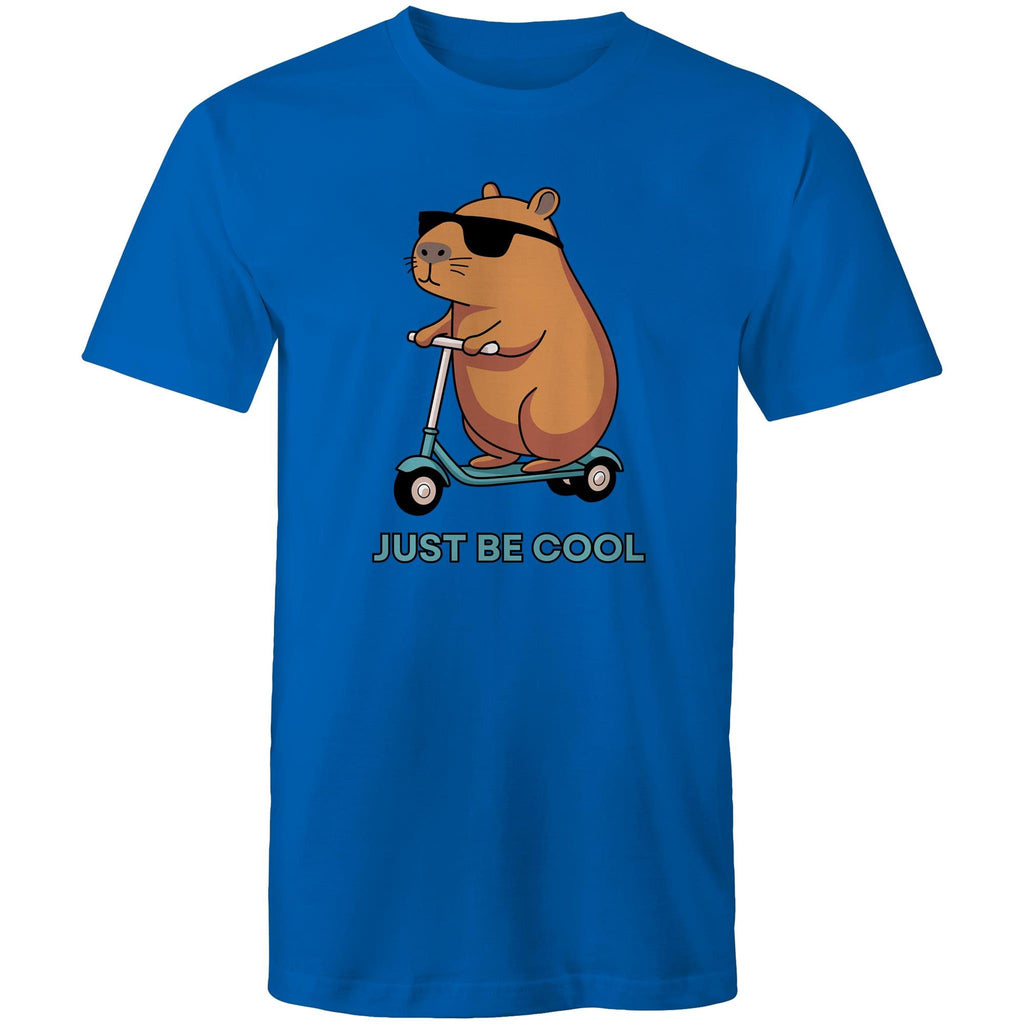 Just Be Cool, Capybara - Mens T-Shirt Bright Royal Mens T-shirt animal Printed In Australia