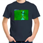 Alien Backing Into Hedge Meme - Kids Youth T-Shirt Navy Kids Youth T-shirt Printed In Australia Sci Fi