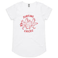 Chickens Surfing Chicks Womens AS Colour Scoop Neck T-Shirt