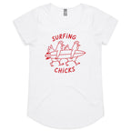 Chickens Surfing Chicks Womens AS Colour Scoop Neck T-Shirt