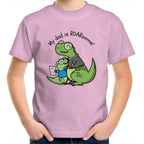 My Dad Is Roarsome, Dinosaur - Kids Youth T-Shirt Pink Kids Youth T-shirt Dad Printed In Australia