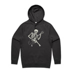 Skeleton Playing Guitar Men's AS Colour Hoodie Coal Mens Hoodie Music Printed In Australia