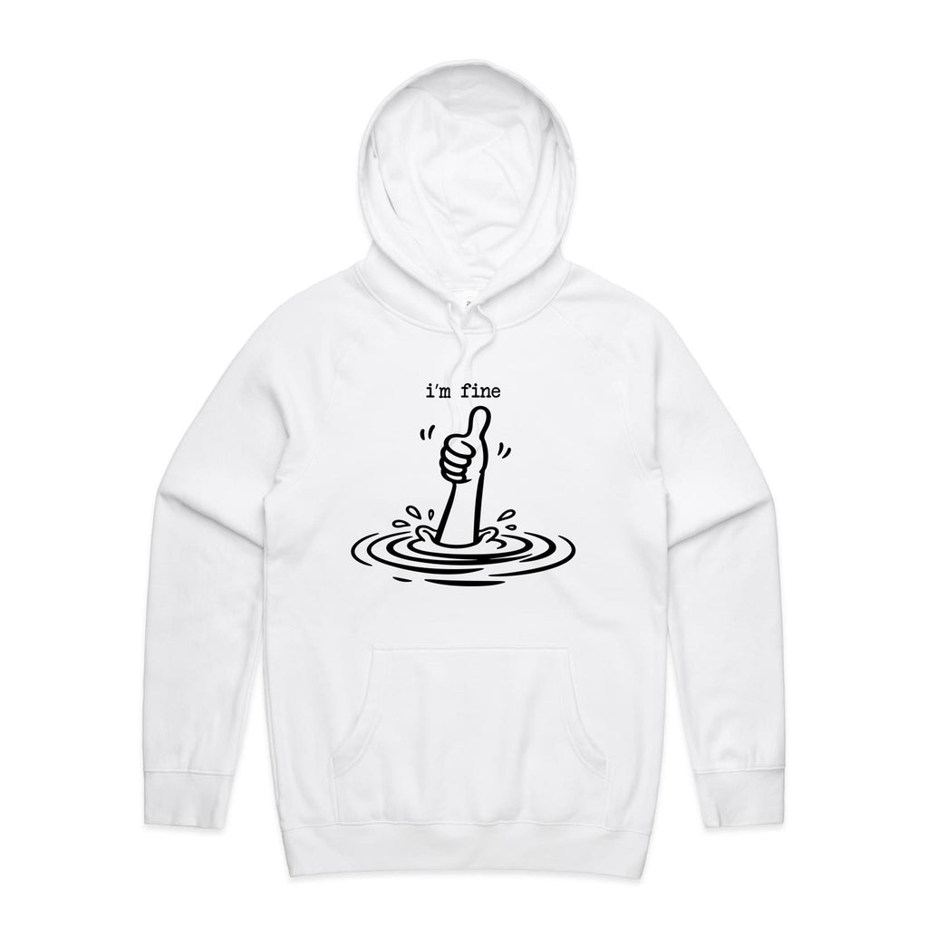 I'm Fine Drowning Thumbs Up Men's AS Colour Hoodie