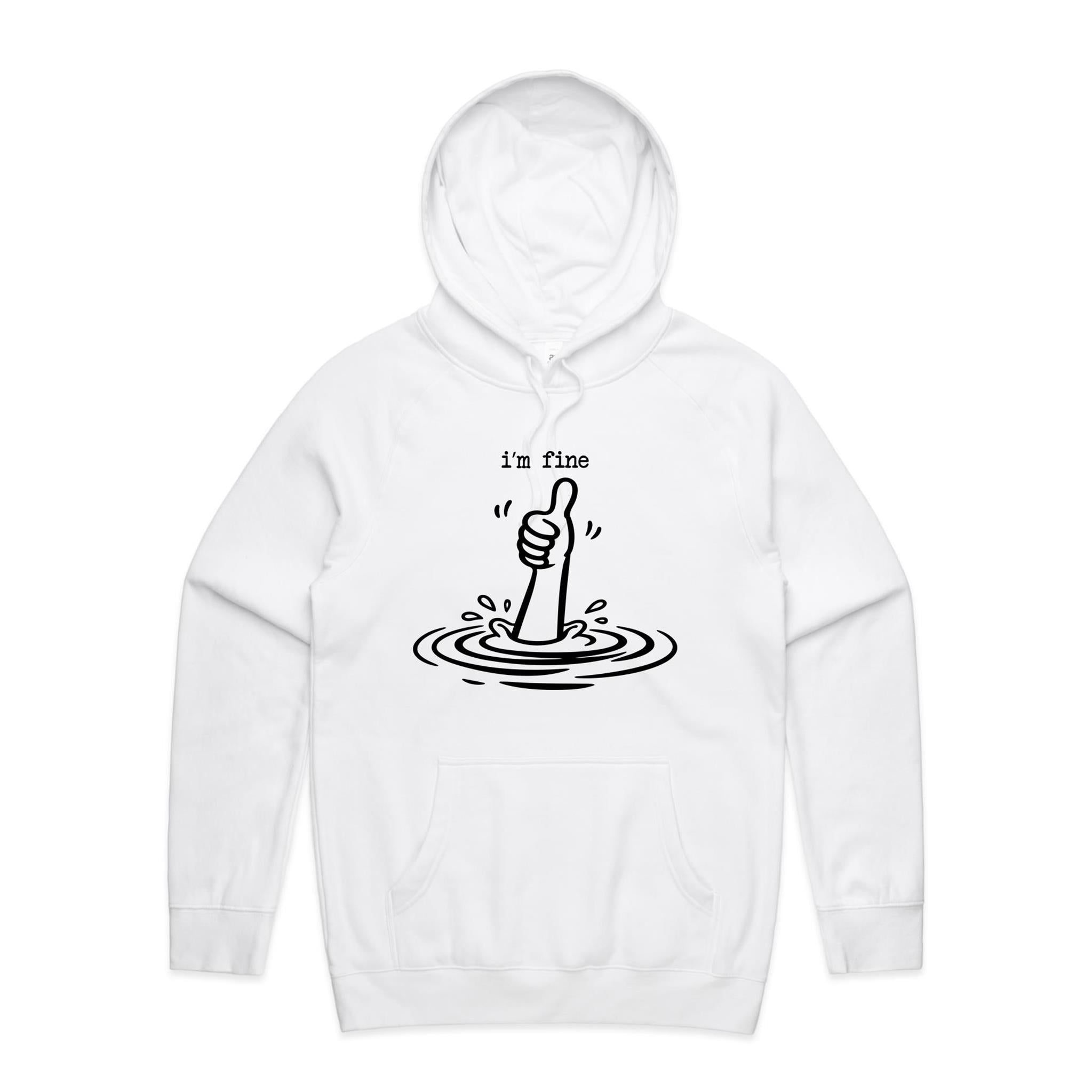 I'm Fine Drowning Thumbs Up Men's AS Colour Hoodie