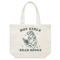 Hot Girls Read Books Shoulder Canvas Tote Bag Default Title Large Tote Bag Printed In Australia Reading