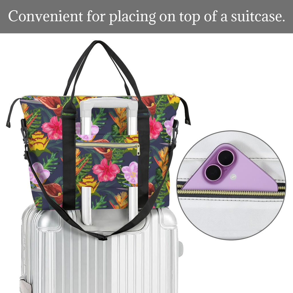 Tropical Floral Duffle Bag-Simple (Model 1715) Duffle Bag-Simple (1715)