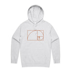Fibonacci - Mens Hoodie White Marle Mens Hoodie Maths Printed In Australia Science