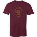 Life Is Better With Coffee - Mens T-Shirt Burgundy Mens T-shirt Coffee Printed In Australia