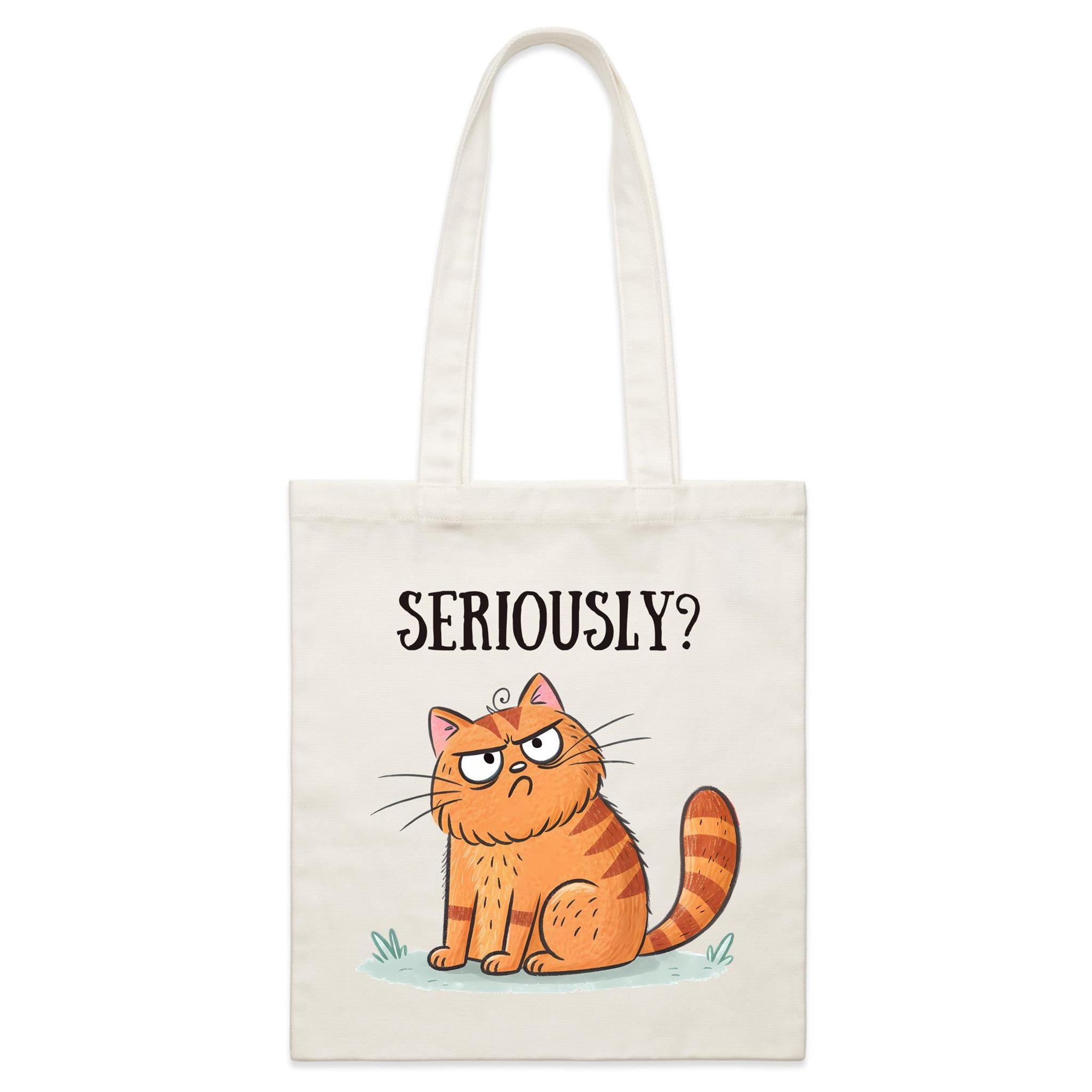 Cat Seriously - Parcel Canvas Tote Bag Default Title Small Tote Bag animal Printed In Australia
