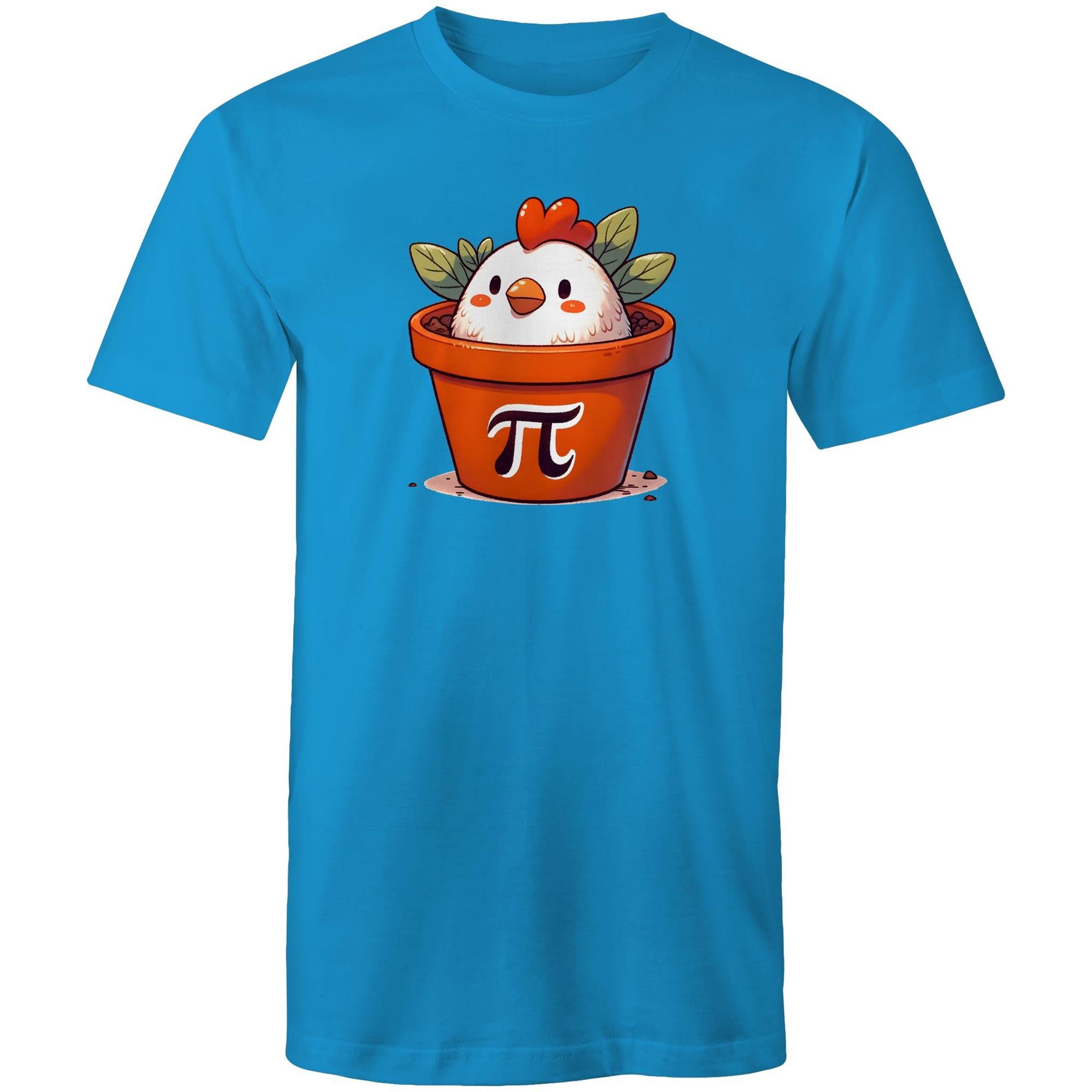 Chicken Pot Pi - Mens T-Shirt Arctic Blue Mens T-shirt animal Maths Printed In Australia