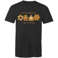 Gingerbread, It's The Sweetest Time Of The Year, Christmas Mens T-Shirt Black Mens Christmas T-shirt Christmas Printed In Australia