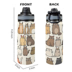Lots Of Cats - Insulated Water Bottle with Dual-Use Lid (18oz) Insulated Water Bottle with Dual-Use Lid (18oz) animal Printed Offshore