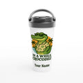 Personalised In A While, Crocodile White 15oz Stainless Steel Travel Mug Default Title Personalised Travel Mug animal Globally Fulfilled