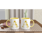 Personalised - Star Initials - 11oz Ceramic Mug, Customise, Personalise, Name, Initial Personalised 11oz Mug