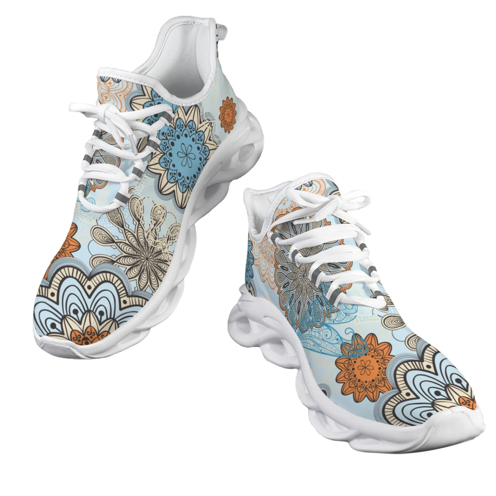 Blue Abstract Women's Twisted Sole Sneakers
