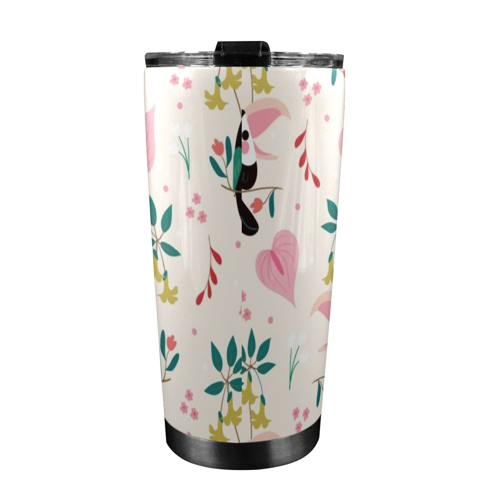 Toucans In Pink - 20oz Mobile Tumbler with Lid (Black Lock)