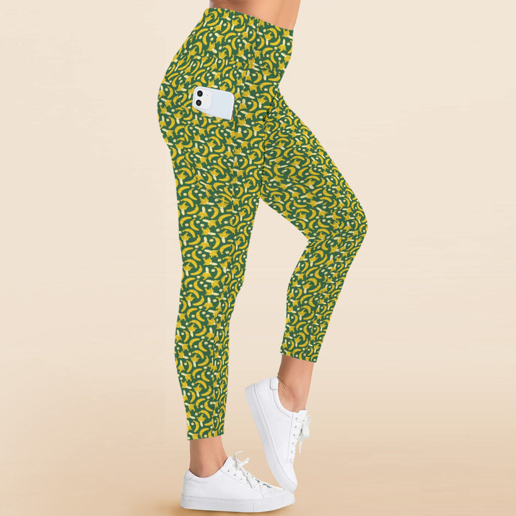 Happy Bananas - Women's High Waist Pockets Yoga Leggings