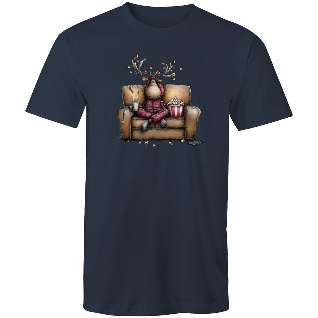 Reindeer, Christmas Movies Watching T-shirt - Mens T-Shirt