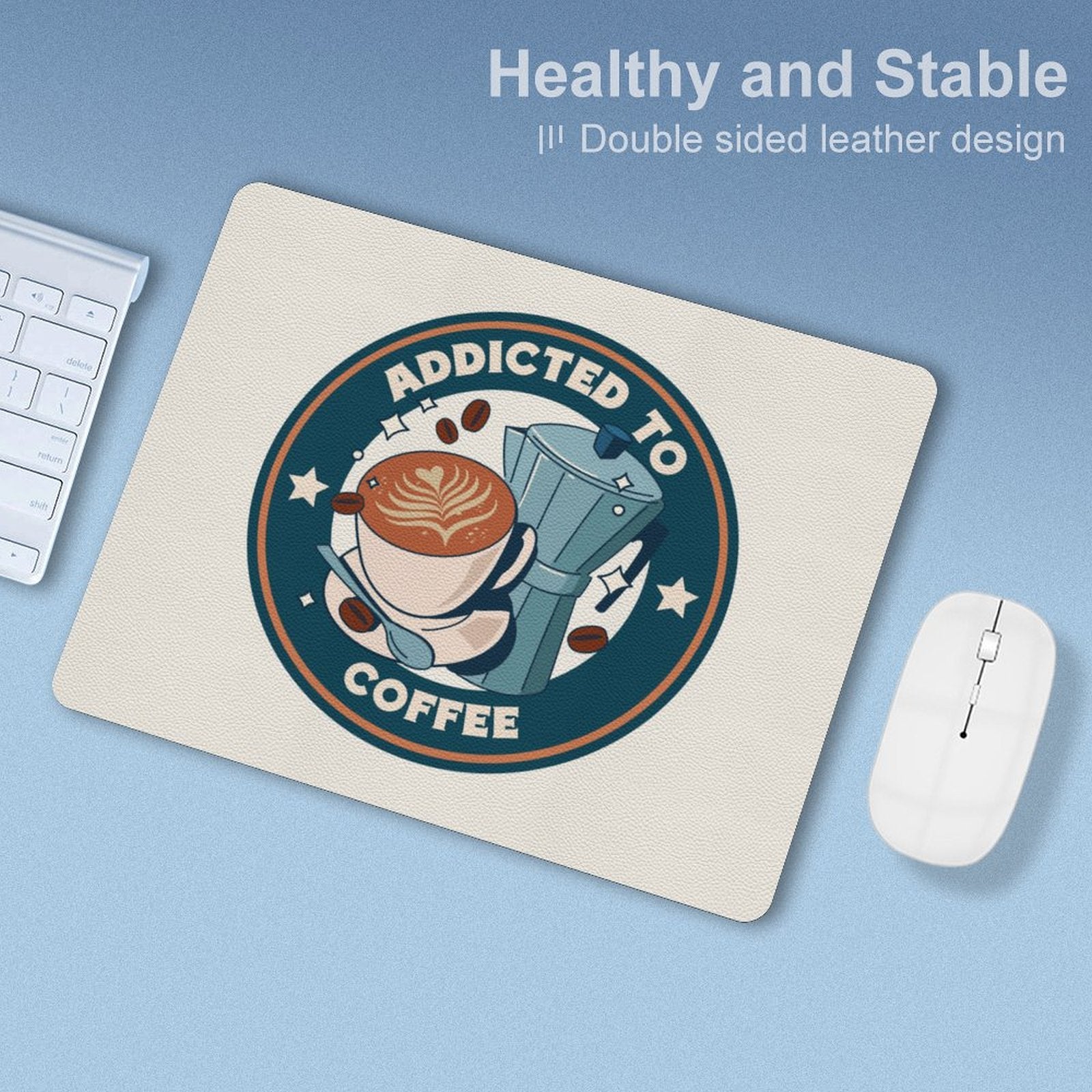Addicted To Coffee Leather Mouse Pad Leather Mouse Pad Coffee Printed Offshore