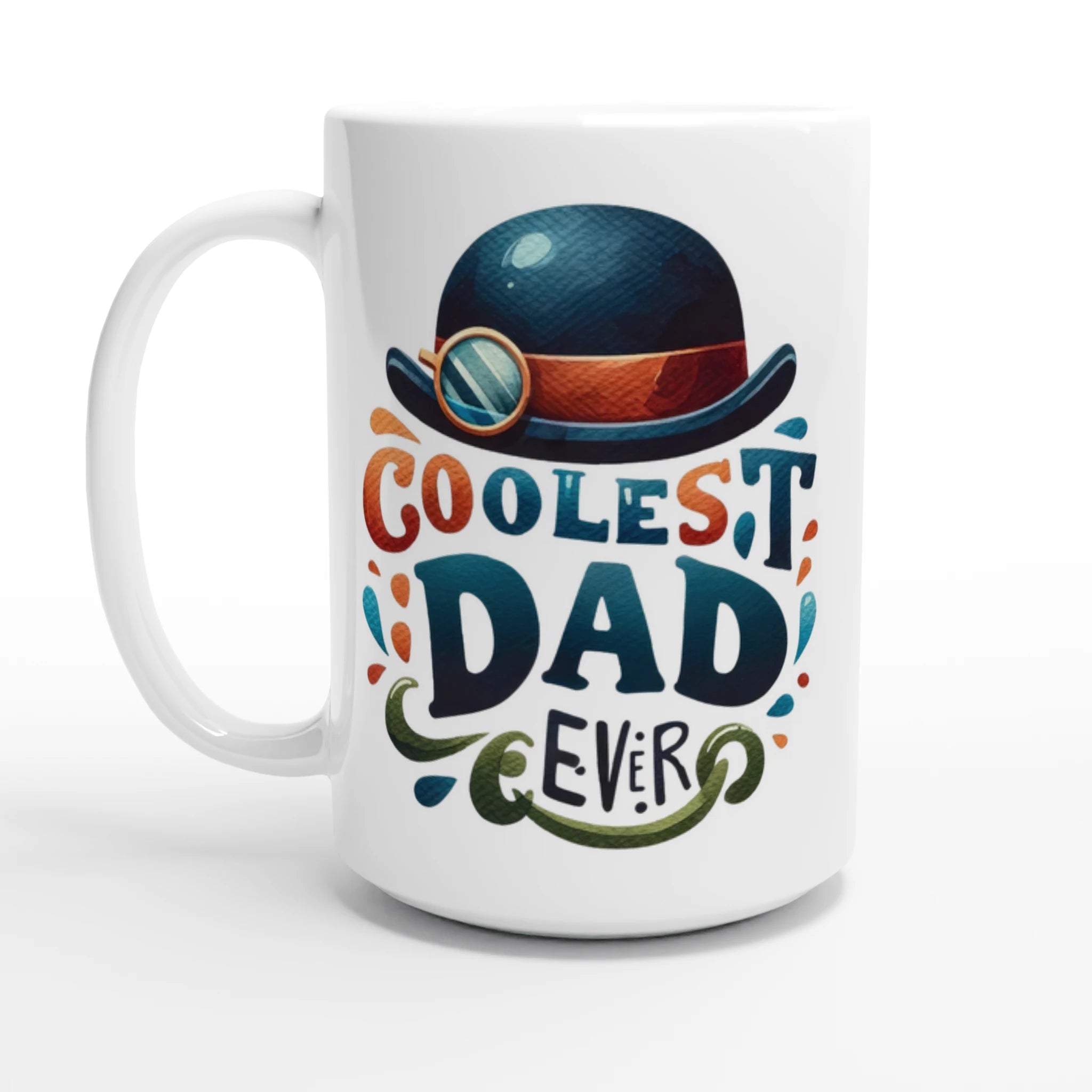 Personalise - Coolest Dad Ever - White 15oz Ceramic Mug Default Title Personalised 15oz Mug customise Dad Globally Fulfilled personalise