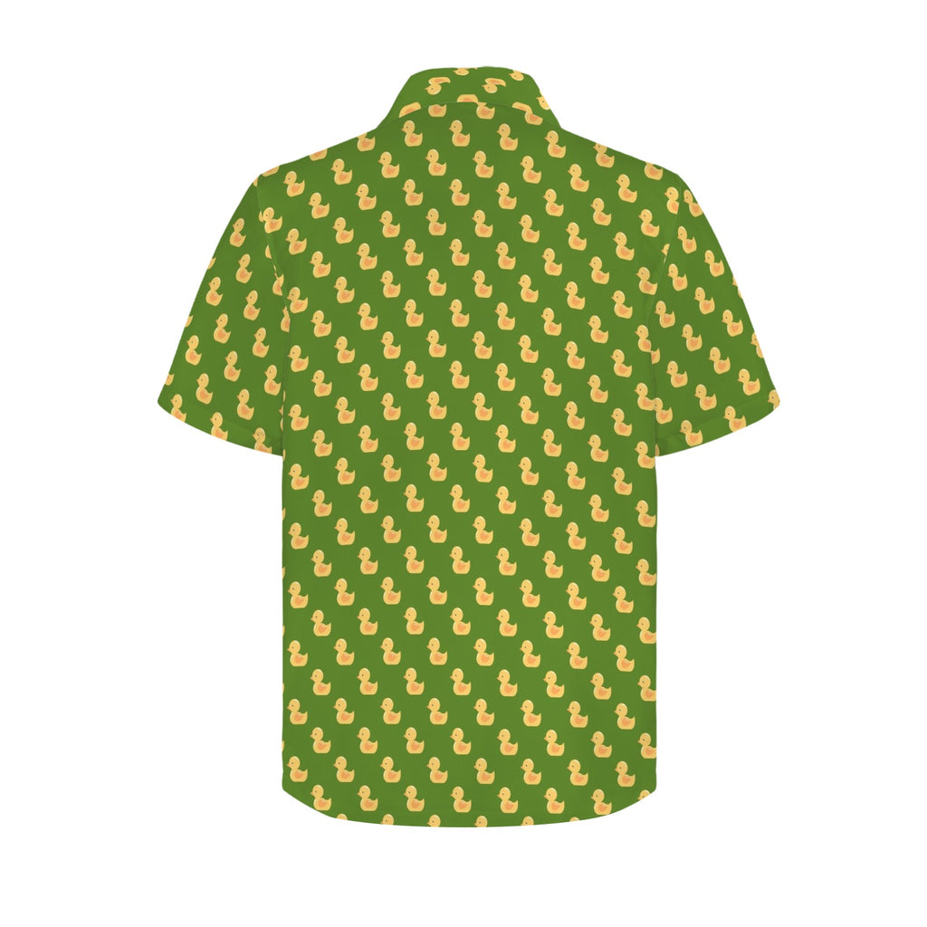 Rubber Ducks On Green Men's Hawaiian Shirt (New)