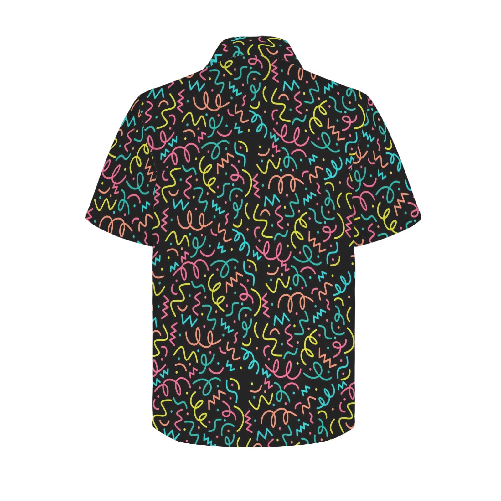 Squiggle Time Men's Short Sleeve Hawaiian Shirt Men's Hawaiian Shirt (New) Printed Offshore