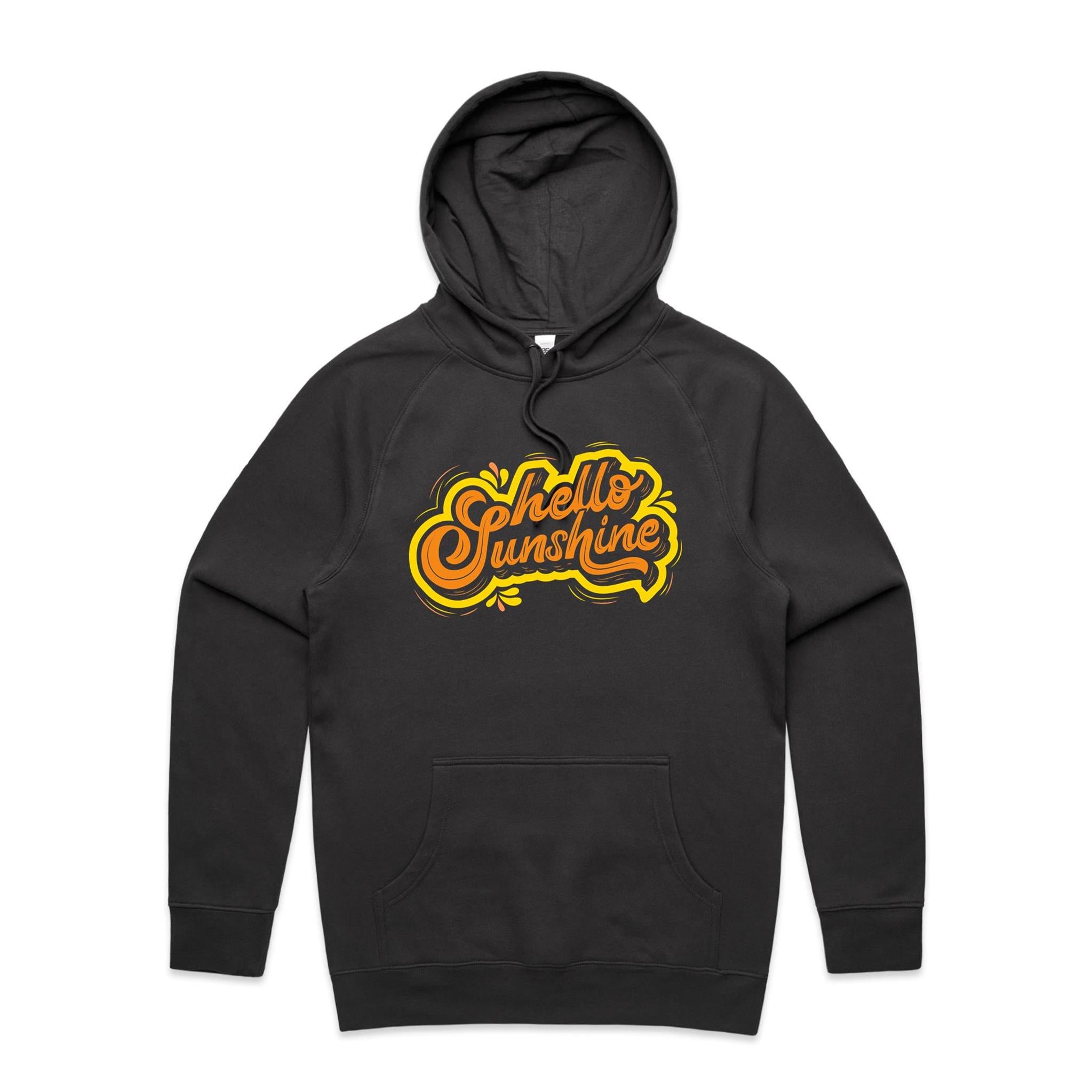 Hello Sunshine - Mens Hoodie Coal Mens Hoodie Printed In Australia Summer