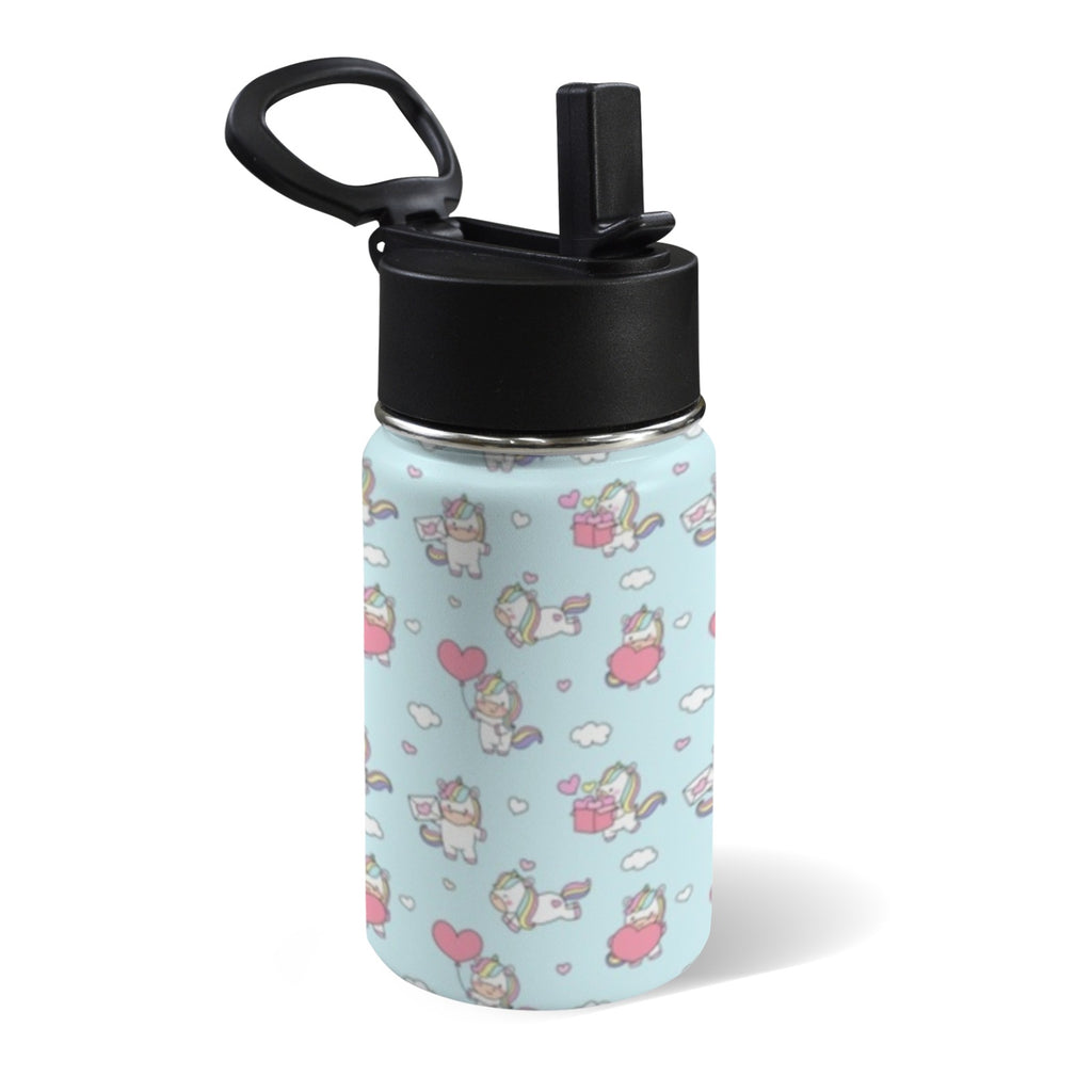 Rainbow Unicorn 12oz Kids Water Bottle with Straw Lid