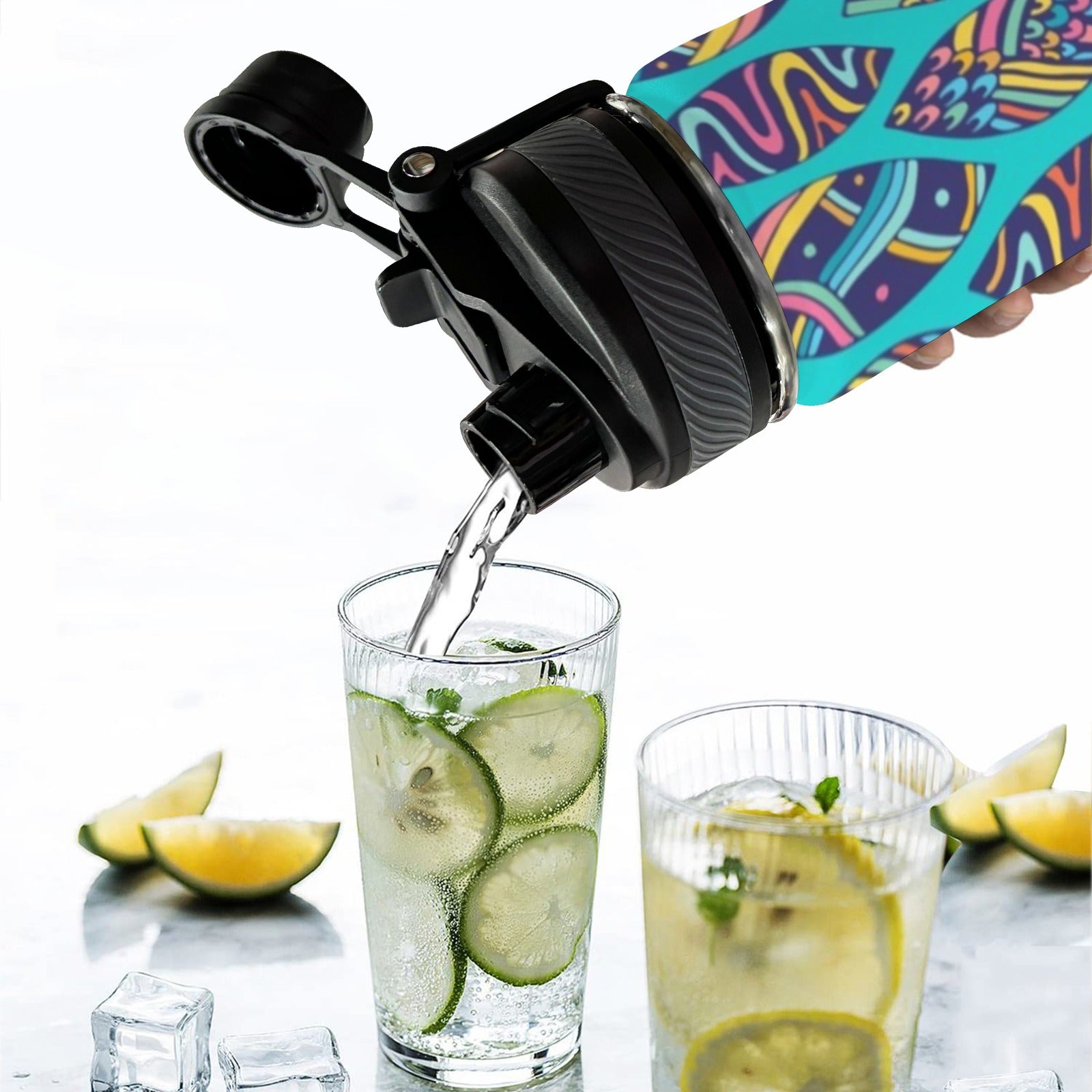 Aloha Surfboards - Insulated Water Bottle with Dual-Use Lid (18oz) Insulated Water Bottle with Dual-Use Lid (18oz) Printed Offshore Summer Surf