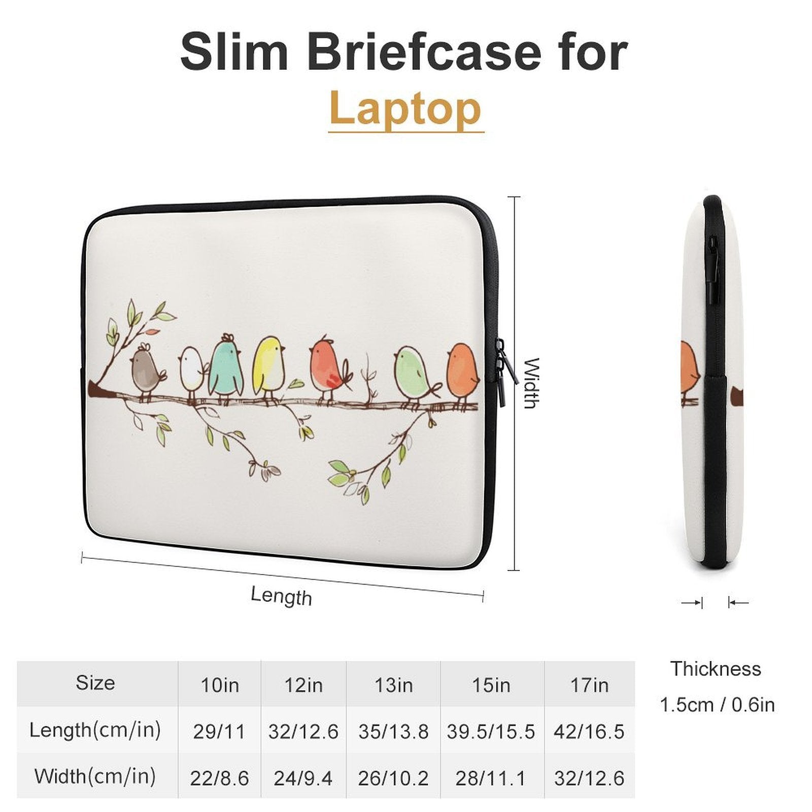 Birds On A Branch - Laptop Sleeve (Multiple Sizes)