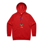 Maths Symbols - Womens Hoodie Red Womens 2XL Womens Hoodie Maths Printed In Australia
